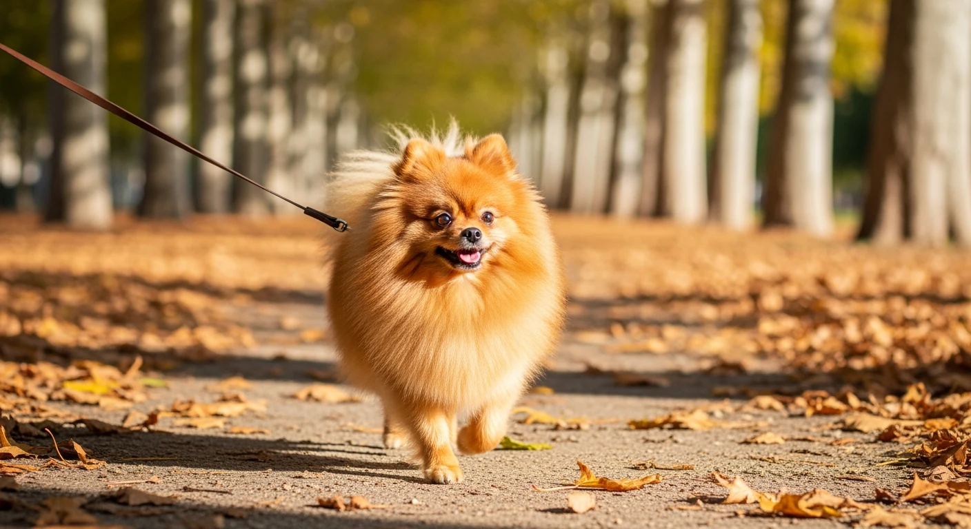 Loulou de Pomeranie en plein air, bien nourri et en forme